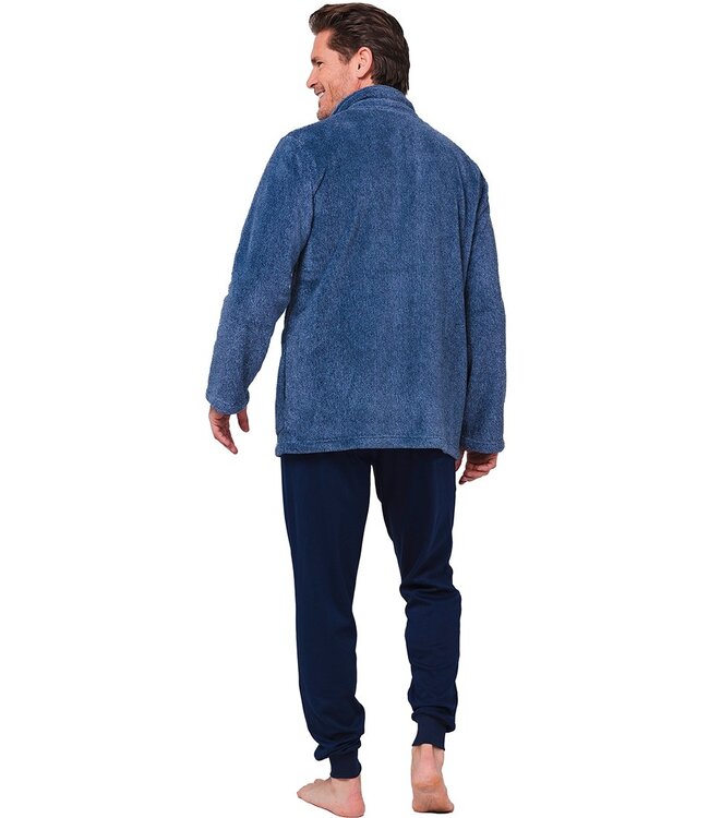 men's blue coral fleece house jacket with full zip 'modern man' (80cm)