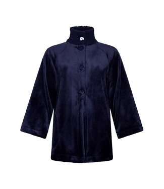 Pastunette Premium Luxe doorknoop huisjasje van flanel-fleece 'chic blue beauty'