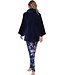 Luxe doorknoop huisjasje van flanel-fleece 'chic blue beauty'