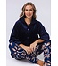 Luxe doorknoop huisjasje van flanel-fleece 'chic blue beauty'
