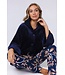 Luxe doorknoop huisjasje van flanel-fleece 'chic blue beauty'