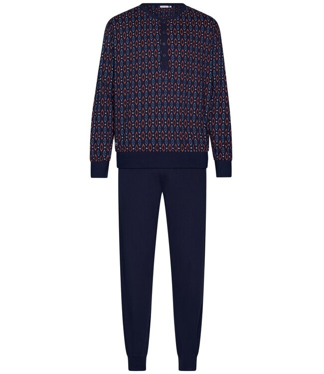 men's organic cotton pyjama set with buttons 'funky diamond