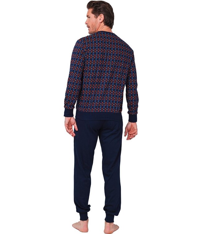 men's organic cotton pyjama set with buttons 'funky diamond