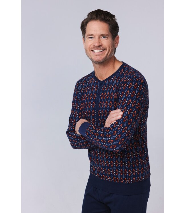 men's organic cotton pyjama set with buttons 'funky diamond