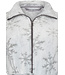 Flanel-fleece ochtendjas met rits van reliëfstof 'silver snowflakes'