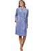 ladies blue warm flannel fleece wrap-over dressinggown 'soft comfort'