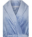 Warme, blauwe flanel fleece overslag dames ochtendjas ‘soft comfort’