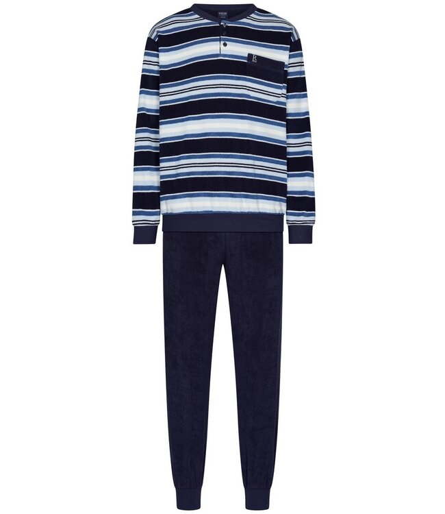 men's long sleeve cotton pyjama set with buttons 'just stripey'