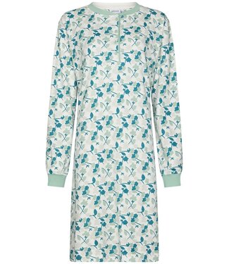 Pastunette ladies 100% cotton interlock longer length nightdress with buttons 'winter flowers'