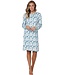 ladies 100% cotton interlock longer length nightdress with buttons 'winter flowers'