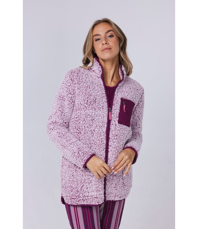 Zachte teddy-fleece dames lounge-jas 'fabulous teddy bear'