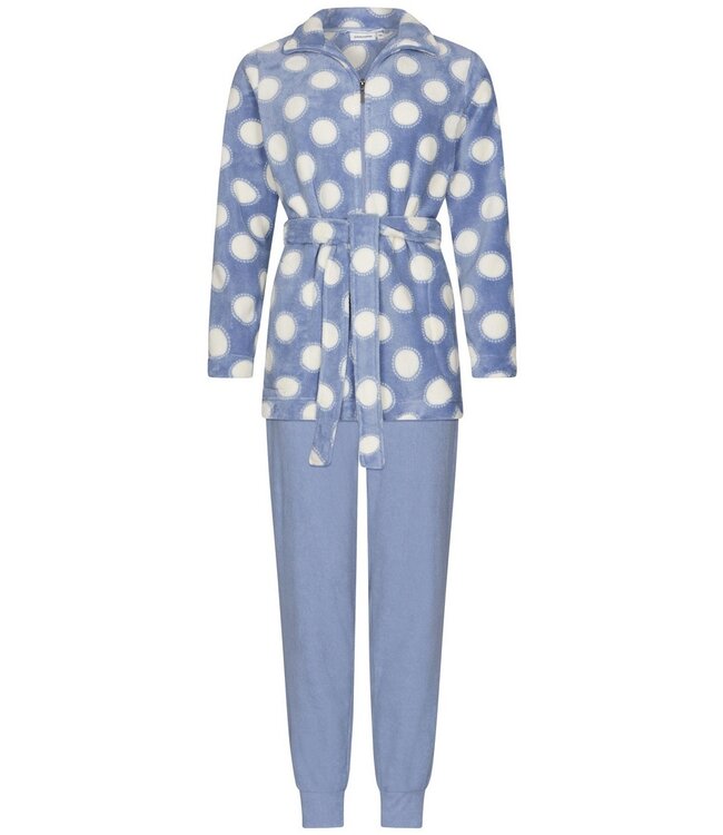 warm coral fleece lilac home lounge-suit 'deeply dotty'