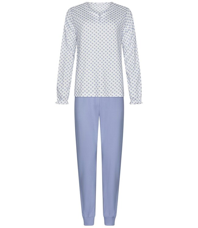 Pyjamaset met lange mouwen van biologisch katoen met knopen ‘little dotty circles’