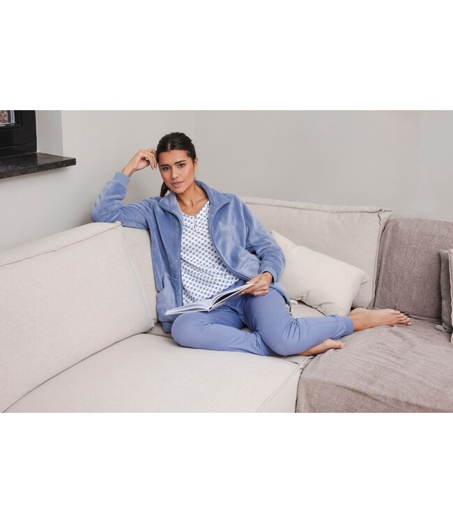 long sleeve organic cotton pyjama set with buttons 'little dotty circles'