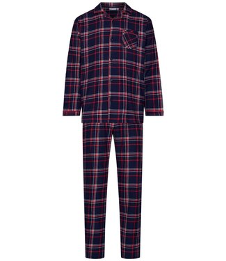 Pastunette for Men Doorknoop heren pyjama van katoen-flanel 'trendy checks'