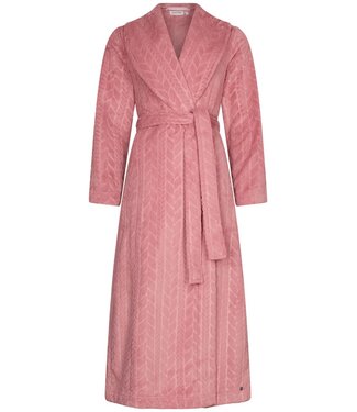 Pastunette Extra lange warme overslag-ochtendjas ‘embossed weaves’ (130 cm)
