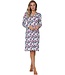 long sleeve cotton longer length nightdress with buttons 'winter flowers' (105cm)