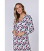 long sleeve cotton longer length nightdress with buttons 'winter flowers' (105cm)