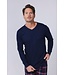 Heren pyjamaset van katoen-flanel, top met v-hals 'trendy checks'