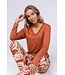Luxe dames pyjama V-hals met kant 'watercolour art'