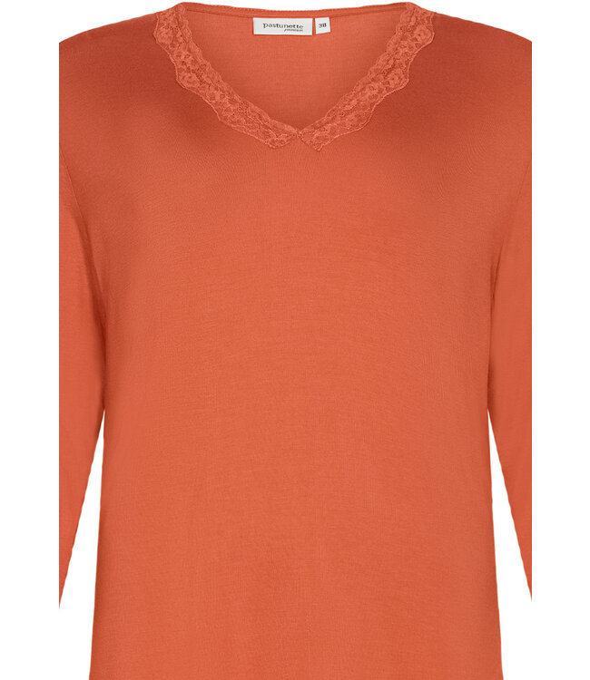 ladies luxury v-neck pyjama with lace 'watercolour art'