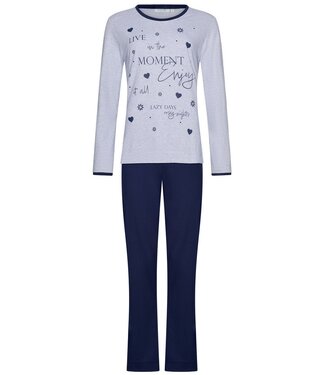 Rebelle Lichtgrijs melee pyjamaset met lange mouwen 'pyjama days'