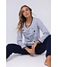 Lichtgrijs melee pyjamaset met lange mouwen 'pyjama days'