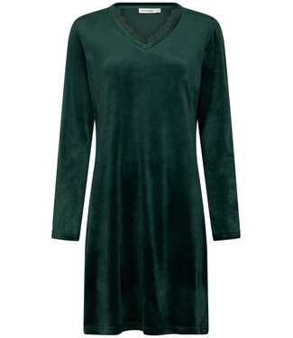 Pastunette Premium Bosgroene, velours lounge-jurk 'chic comfort'