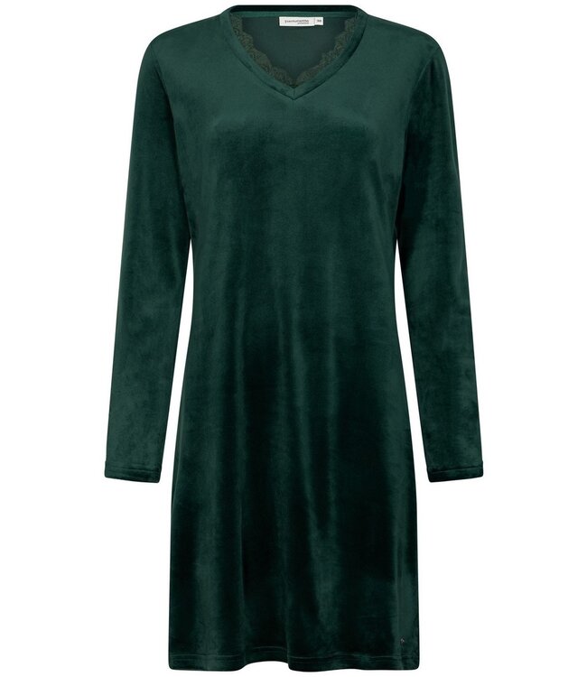 Bosgroene, velours lounge-jurk 'chic comfort'