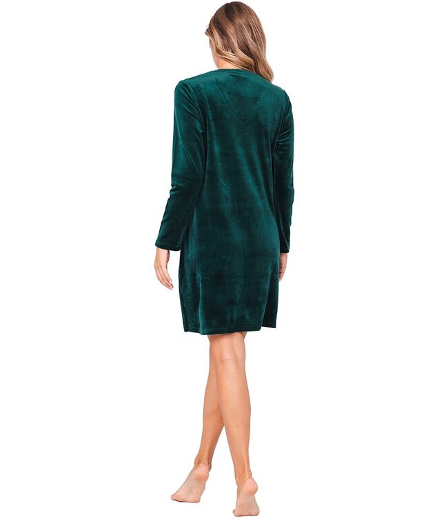forest green velvet lounge homedress 'chic comfort'
