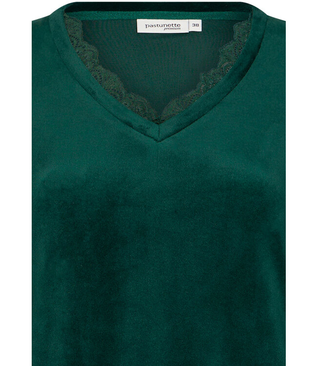 Bosgroene, velours lounge-jurk 'chic comfort'