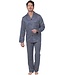 blue cotton-satin full button men's pyjama 'chain link'