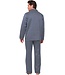 blue cotton-satin full button men's pyjama 'chain link'