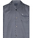 blue cotton-satin full button men's pyjama 'chain link'