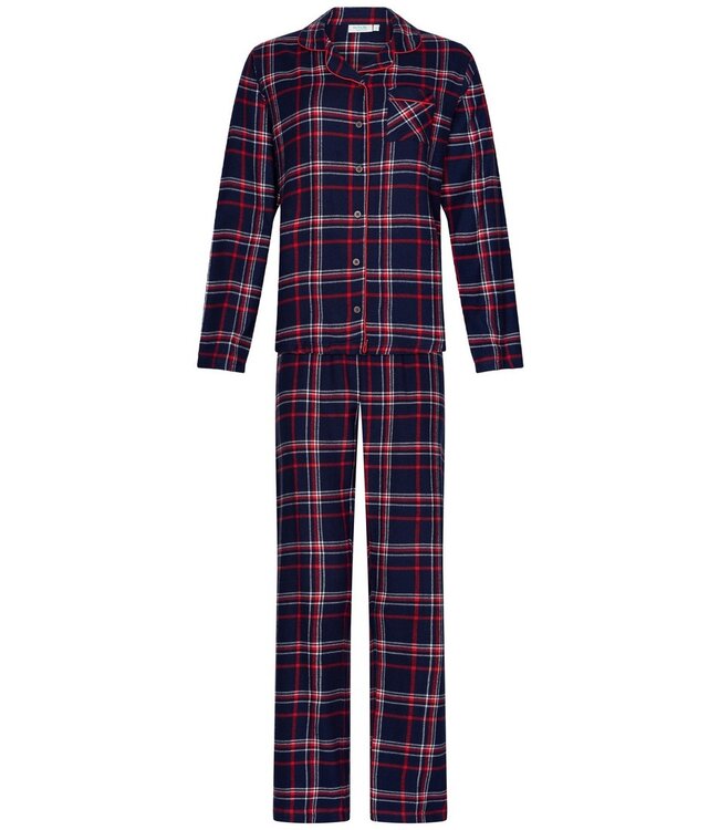Flanellen doorknoop pyjama 'cool checks'