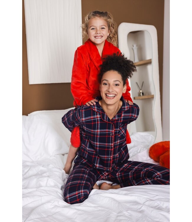 Flanellen doorknoop pyjama 'cool checks'