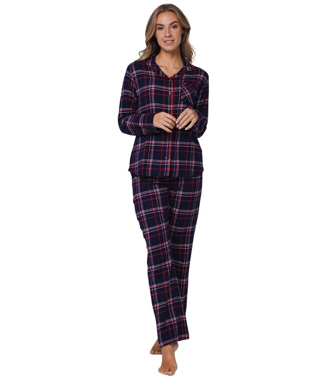 full button cotton flannel pyjama 'cool checks'