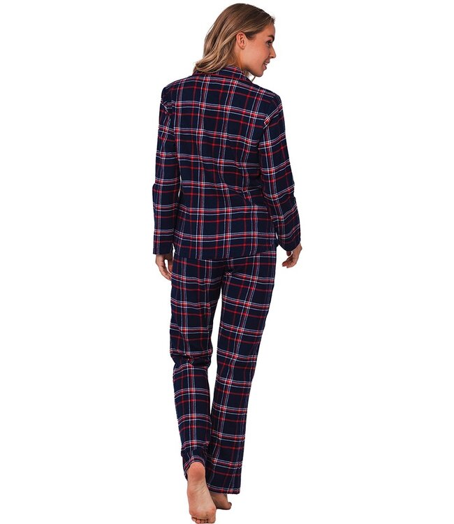 full button cotton flannel pyjama 'cool checks'