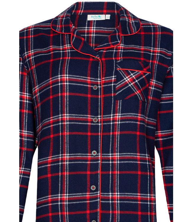 Flanellen doorknoop pyjama 'cool checks'