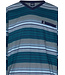 Heren pyjamaset met lange mouwen met boorden en V-hals van katoen 'blue stripes'