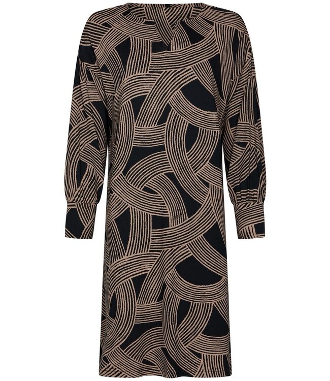 Luxe Ecovero viscose-elastaan nachthemd 'abstract art'