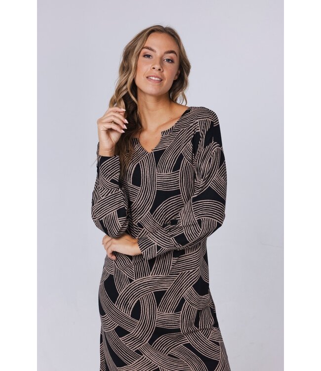 Luxe Ecovero viscose-elastaan nachthemd 'abstract art'