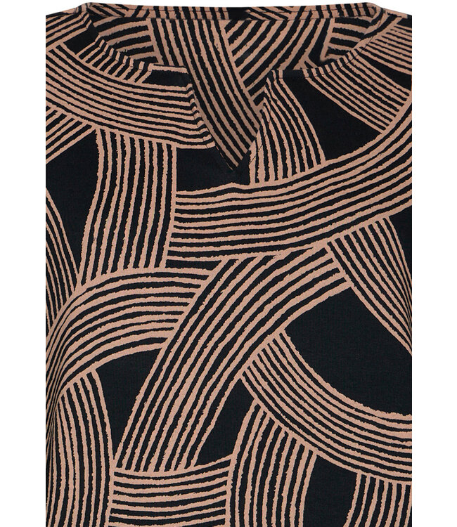 Luxe Ecovero viscose-elastaan nachthemd 'abstract art'