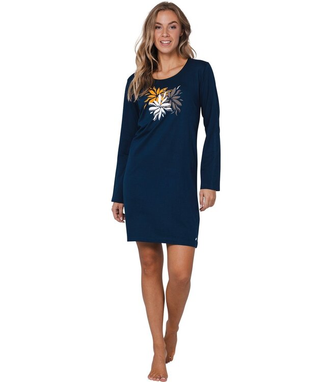 long sleeve 100% organic cotton nightdress 'forest flowers'