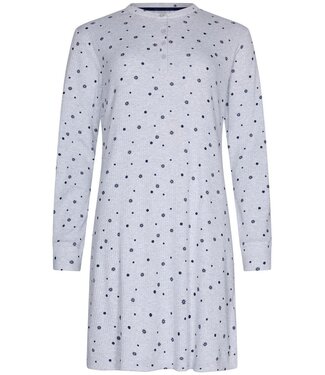 Rebelle Wafelrib nachthemd met knopen 'snowflakes & circles'