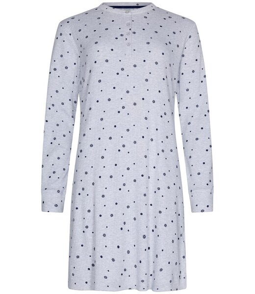 Rebelle cotton-mix waffle rib nightdress with buttons 'snowflakes & circles'