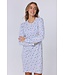 cotton-mix waffle rib nightdress with buttons 'snowflakes & circles'