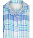 Doorknoop nachthemd met lange mouwen van katoen-flanel 'cool blue checks'