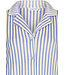 Blauw doorknoop dames nachthemd van zachte, flanel fleece ‘soft stripes’