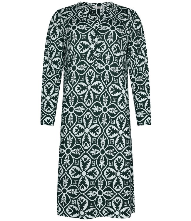 cotton-modal green nightdress with buttons 'mega boutique charm'
